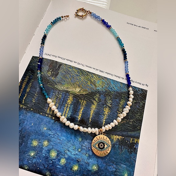 Freshwater pearl and bead necklace - Picture 1 of 5